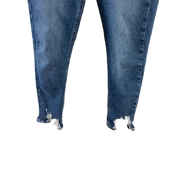 TopShop Jamie Jeans Waist 30" Frayed Distressed Hem Medium Wash Denim Stretch - Picture 3 of 8